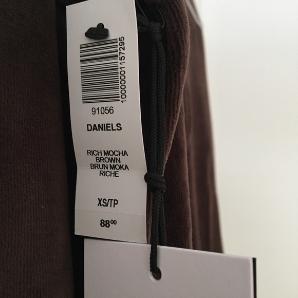 NWT TNA Aritzia Velour Zip-up Track Jacket Brown Size XS - Picture 6 of 6